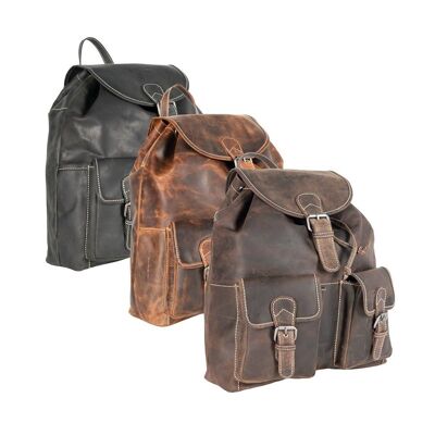 Backpack Made Of Buffalo Leather In 3 Colors - Arrigo