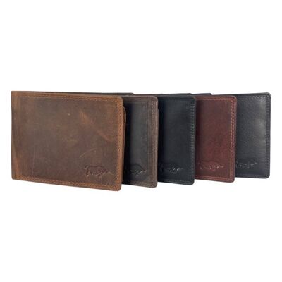 Billfold Wallet Brown - Genuine Leather - RFID