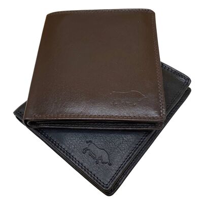 Billfold Wallet Men - Genuine Leather - RFID