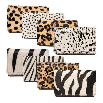 Black Buffalo Leather Ladies Wallet - Animal Print - Arrigo