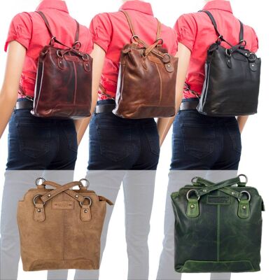 Ladies Backpack - Shoulder Crossbody Bag Leather - 3 Colours