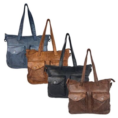 Large Women's Bag Shoulder Bag Handbag Washed Leather