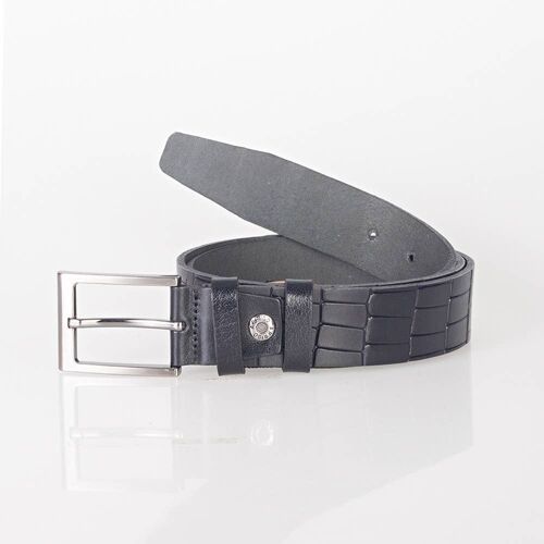 Leather Belt Black - 4,5 cm Wide - Black Belt Leather