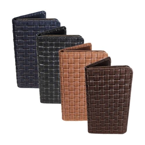 Leather Phone Case/Wallet - Braided Leather Print - 4 colors
