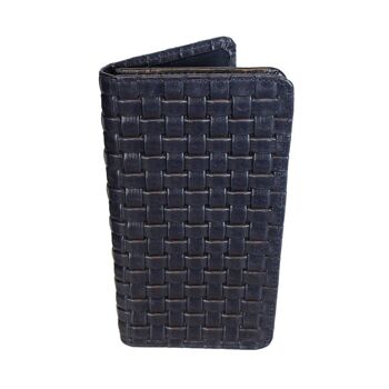 Étui/portefeuille en cuir pour téléphone - imprimé cuir tressé - 4 couleurs 3