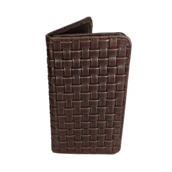 Étui/portefeuille en cuir pour téléphone - imprimé cuir tressé - 4 couleurs 5