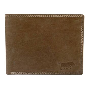 Portefeuille Billfold Pour Homme En Cuir Marron Clair 2