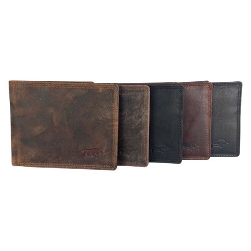 Wallet Men - Billfold Model - In 3 Colors Buffalo Leather