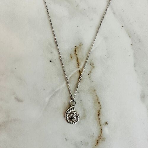 The Ammonite Accent Necklace - Sterling Silver