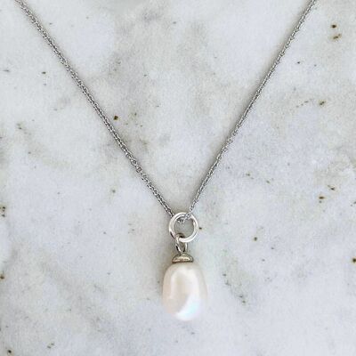 El collar con detalle de perla - Plata esterlina