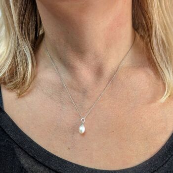 Le collier d'accent de perles - argent sterling 2