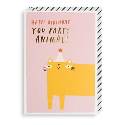 Tarjeta de cumpleaños de Party Animal