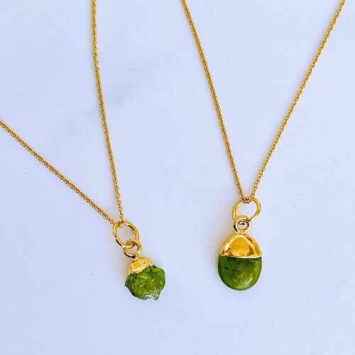 August Birthstone Necklace, Peridot - Gold Plated