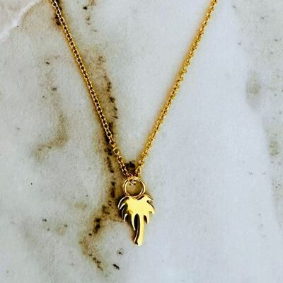 The Palm Tree Accent Necklace - Gold Plated