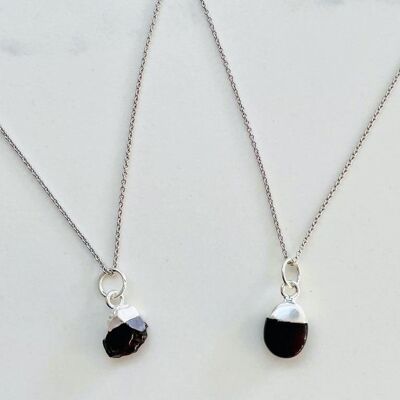 January Birthstone Necklace, Garnet - Silver Plated