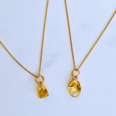 November Birthstone Necklace, Citrine - Gold Plated