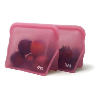 Reusable Silicone Bags | Extra Large Stand Up Freezer Bags | 2 Pack 1500ml Pink