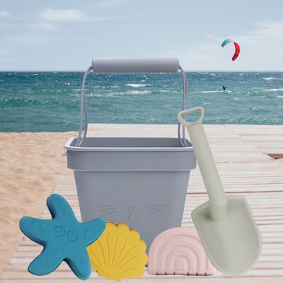 Ensemble de jouets de plage 100 % silicone de qualité alimentaire (5 pièces) EN71