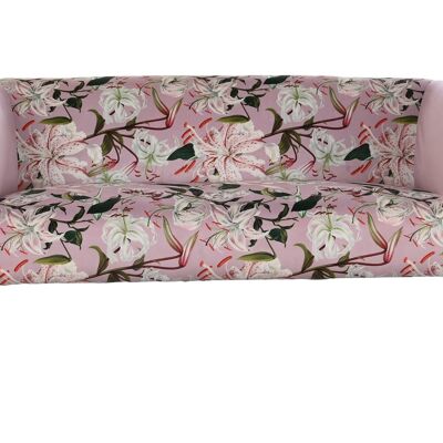 METALL-POLYESTER-SOFA 140X71X71 ROSA BLUMEN LD190957