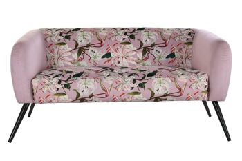 CANAPÉ MÉTAL POLYESTER 140X71X71 FLEURS ROSE LD190957 1