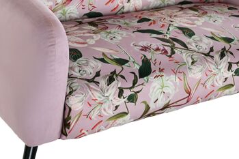 CANAPÉ MÉTAL POLYESTER 140X71X71 FLEURS ROSE LD190957 2