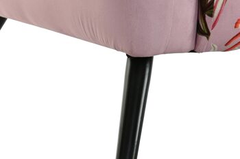 CANAPÉ MÉTAL POLYESTER 140X71X71 FLEURS ROSE LD190957 4