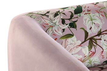 CANAPÉ MÉTAL POLYESTER 140X71X71 FLEURS ROSE LD190957 10