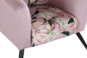 FAUTEUIL METAL POLYESTER 75X71X71 FLEURS ROSE LD190959 9