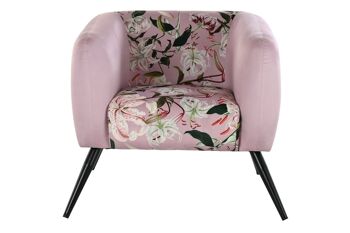 FAUTEUIL METAL POLYESTER 75X71X71 FLEURS ROSE LD190959 12