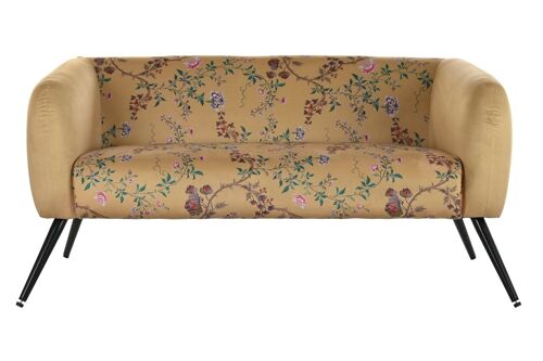 SOFA POLIESTER METAL 140X71X71 FLORES AMARILLO LD190964