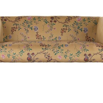 CANAPÉ MÉTAL POLYESTER 140X71X71 FLEURS JAUNES LD190964