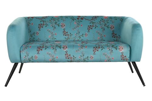 SOFA POLIESTER METAL 140X71X71 FLORES RAMA VERDE LD190965