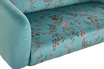 CANAPÉ MÉTAL POLYESTER 140X71X71 FLEURS BRANCHE VERTE LD190965 2