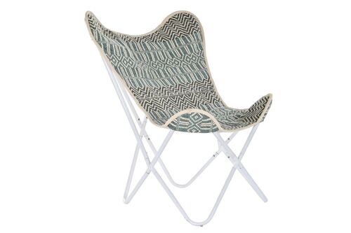 SILLON ALGODON HIERRO 74X65X90 MARIPOSA AZUL LD193905
