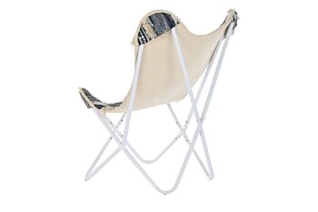 FAUTEUIL IRON COTON 74X65X90 BLANC PAPILLON LD193910 11