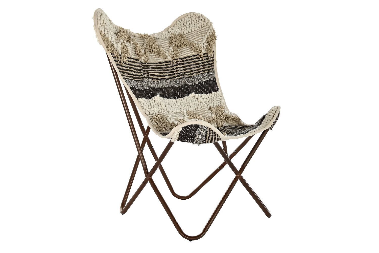 POLTRONA COTONE FERRO 74X65X90 MARRONE BUTTERFLY LD193915