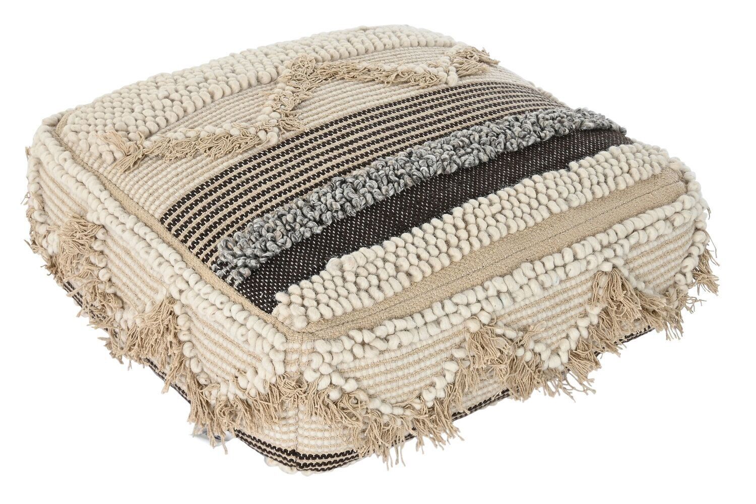 CUSCINO PAVIMENTO COTONE 60X60X25 6300 GR, RIGHE MARRONE LD193917