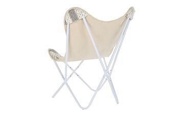 FAUTEUIL IRON COTON 74X65X90 BLANC PAPILLON LD193920 5