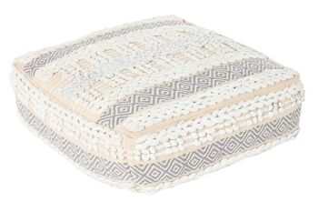 COUSSIN DE SOL COTON 60X60X25 6300 GR RAYURES BLANCHES LD193922 5