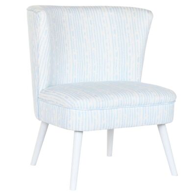 POLYESTER WOODEN ARMCHAIR 73X67X85 BLUE STRIPES LM203991