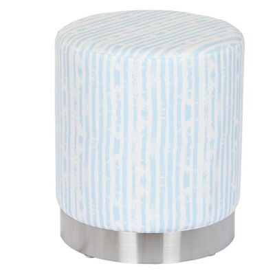 METAL POLYESTER FOOTREST 34X34X40 BLUE STRIPES LM203993