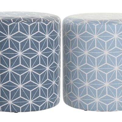 POLYESTER FOOTREST 31X31X33 GEOMETRIC 2 ASSORTED. LM204385