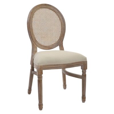 SEDIA RUBBERWOOD LINO 50X46X96 BEIGE GRIGLIA MB145832