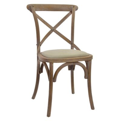 RUBBERWOOD POLYESTER CHAIR 44X42X88 CROSSBACK MB145834