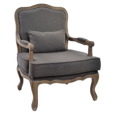 POLYESTER WOODEN ARMCHAIR 70X66X94 GRAY MB146658