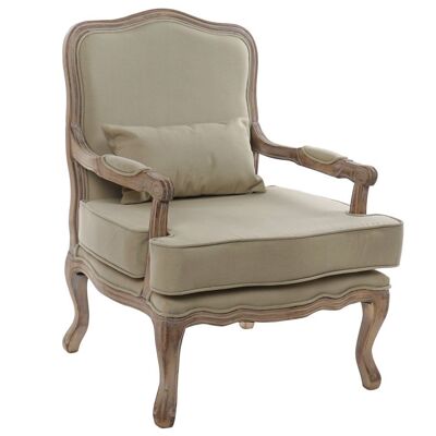 POLTRONA LEGNO TELA 70X62X95 CUSCINO MARRONE MB158146