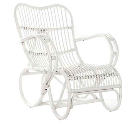 FAUTEUIL EN ROTIN 75X85X85 BLANC MB175016