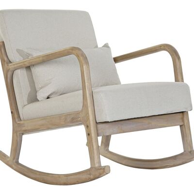 RUBBERWOOD LINEN ROCKING CHAIR 66X85X81 BEIGE MB179428