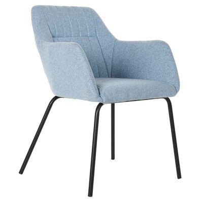 CHAISE METAL POLYESTER 58X59X76 BLEU CIEL MB179557