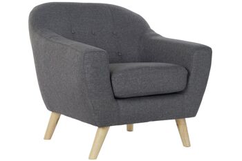 FAUTEUIL POLYESTER CAOUTCHOUC 83X80X81 GRIS MB179941 1